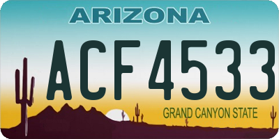 AZ license plate ACF4533