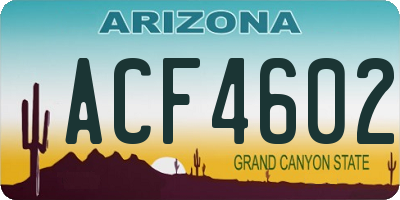 AZ license plate ACF4602