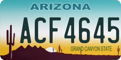 AZ license plate ACF4645