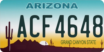 AZ license plate ACF4648