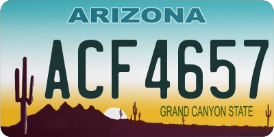AZ license plate ACF4657
