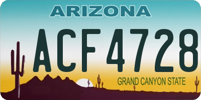 AZ license plate ACF4728