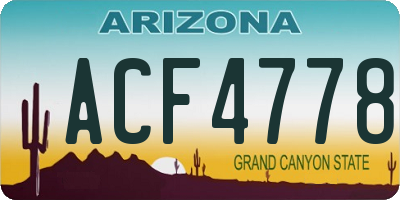 AZ license plate ACF4778