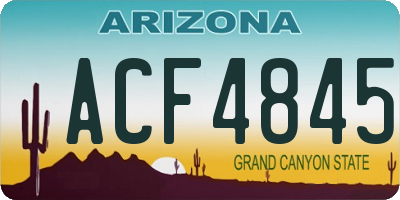 AZ license plate ACF4845