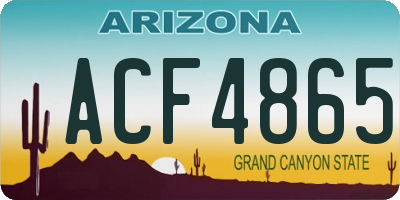 AZ license plate ACF4865