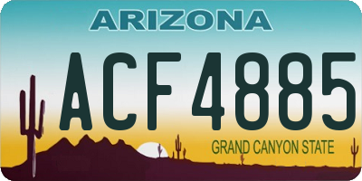 AZ license plate ACF4885