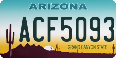AZ license plate ACF5093