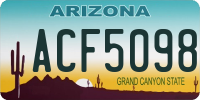 AZ license plate ACF5098