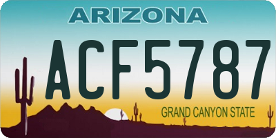 AZ license plate ACF5787
