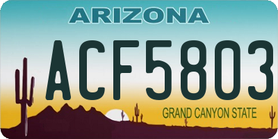 AZ license plate ACF5803