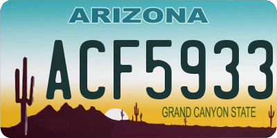 AZ license plate ACF5933