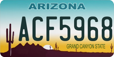AZ license plate ACF5968