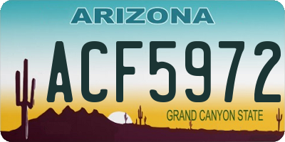 AZ license plate ACF5972