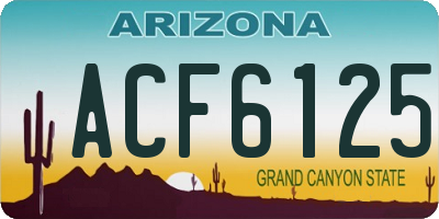 AZ license plate ACF6125