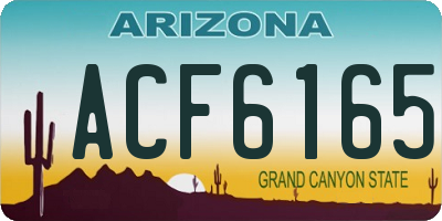 AZ license plate ACF6165