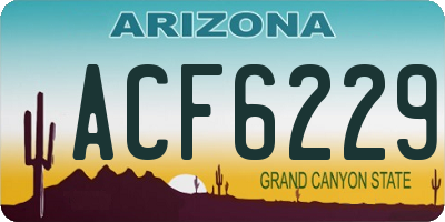 AZ license plate ACF6229