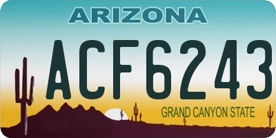 AZ license plate ACF6243