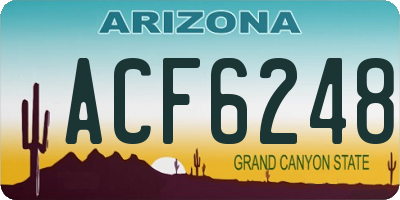 AZ license plate ACF6248