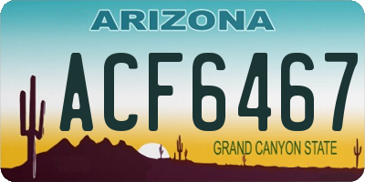 AZ license plate ACF6467