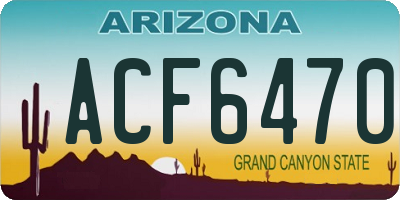 AZ license plate ACF6470