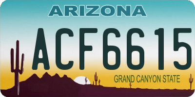 AZ license plate ACF6615