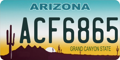 AZ license plate ACF6865
