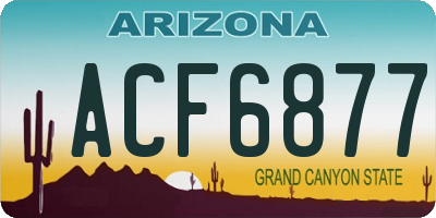 AZ license plate ACF6877