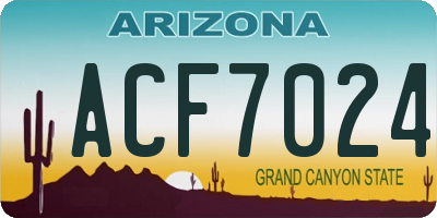 AZ license plate ACF7024