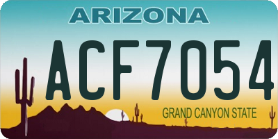 AZ license plate ACF7054