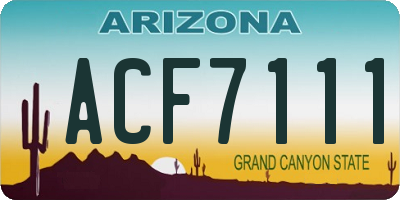 AZ license plate ACF7111