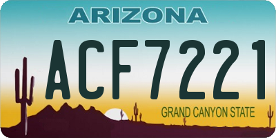 AZ license plate ACF7221