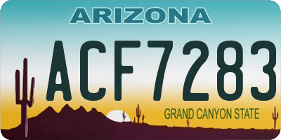 AZ license plate ACF7283