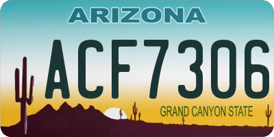 AZ license plate ACF7306