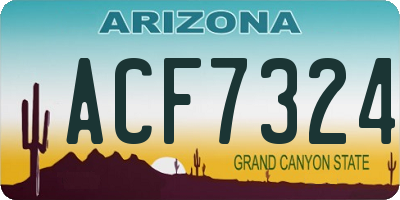 AZ license plate ACF7324