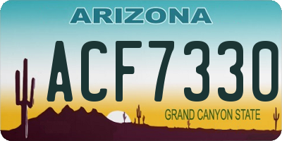 AZ license plate ACF7330