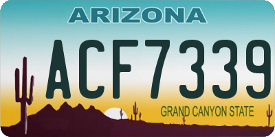 AZ license plate ACF7339
