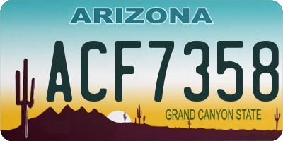 AZ license plate ACF7358