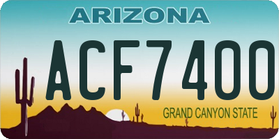 AZ license plate ACF7400