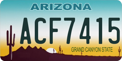 AZ license plate ACF7415