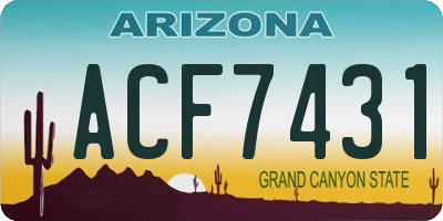AZ license plate ACF7431