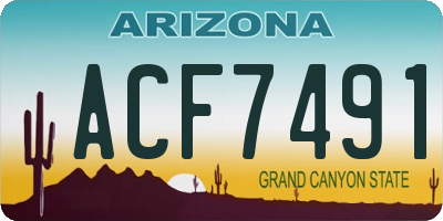 AZ license plate ACF7491