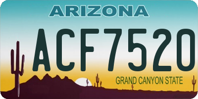 AZ license plate ACF7520