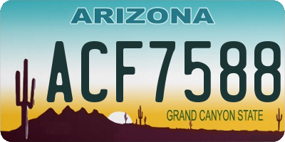 AZ license plate ACF7588