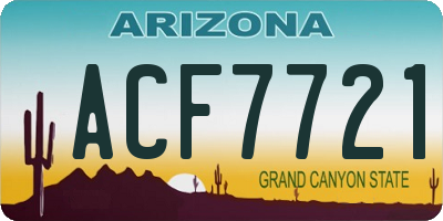 AZ license plate ACF7721