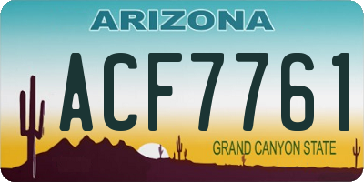 AZ license plate ACF7761