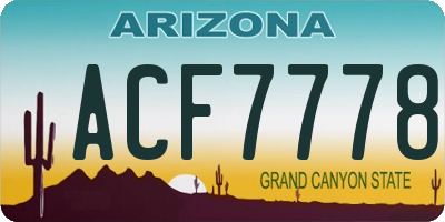 AZ license plate ACF7778