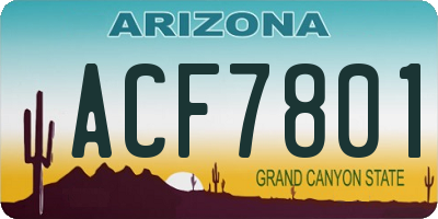 AZ license plate ACF7801