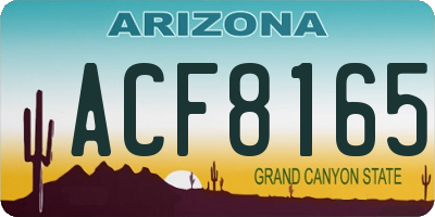 AZ license plate ACF8165
