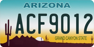 AZ license plate ACF9012