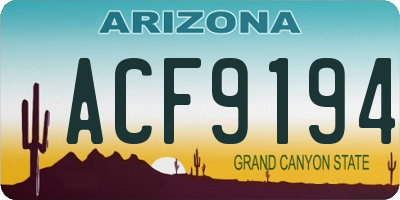 AZ license plate ACF9194